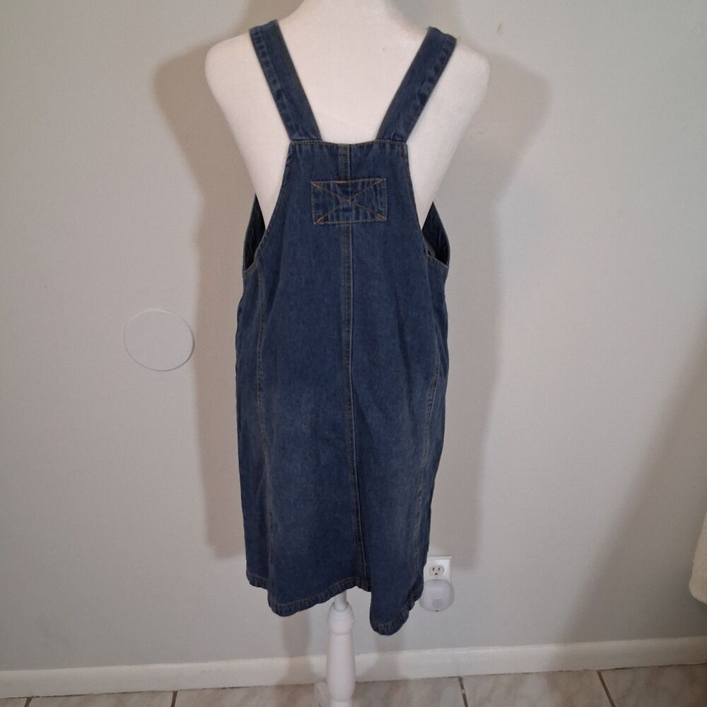NWT Denim Overall Mini Dress Women's Sz M Casual Relaxed Fit Country Ranch Farm - Picture 3 of 11